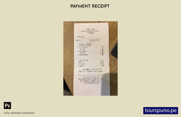 lista para imprimir la plantilla de cheque de pago de la empresa Starbucks